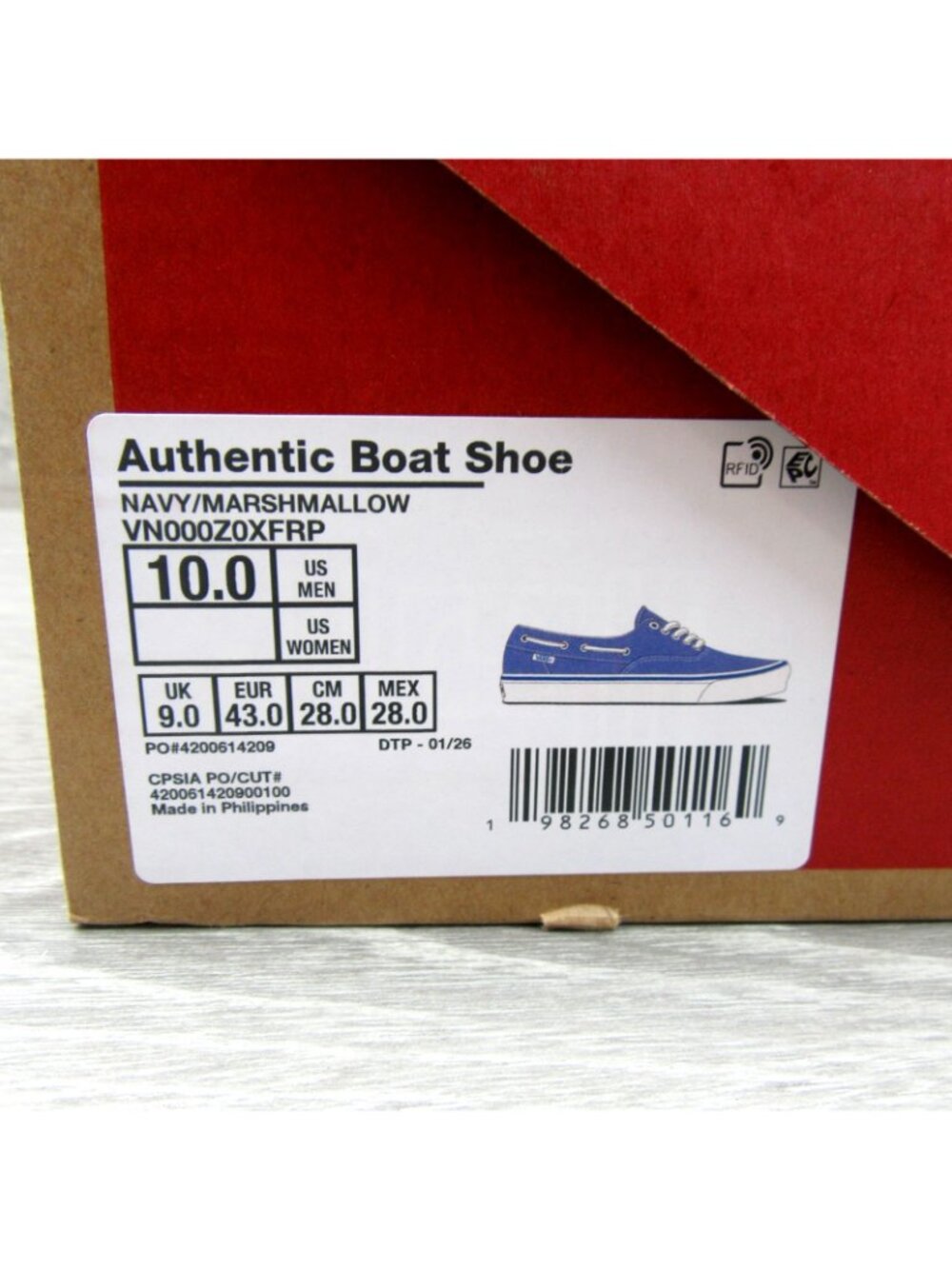 Vans Authentic Boat Lifestyle Shoes Men's Size 10 Navy Blue NEW - Picture 13 of 16